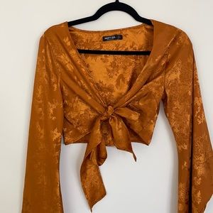 Nasty Gal Tie Satin Top